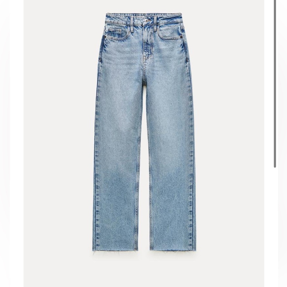 Zara high rise z1975 straight leg Blue Denim Jeans